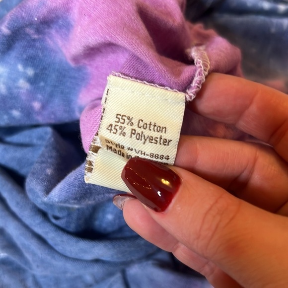 Vintage Havana Tie Dye Bishop Sleeve Drawstring Cinch Popover Lounge Top - Picture 12 of 14